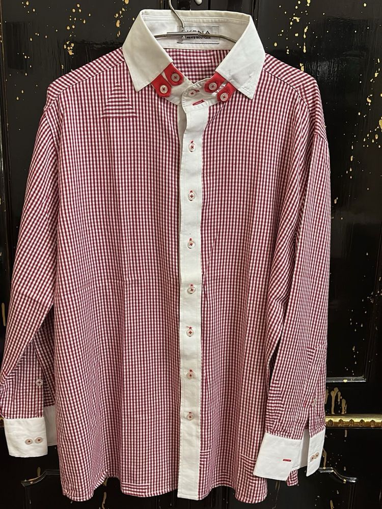Designer Checkered Long Sleeve Shirt