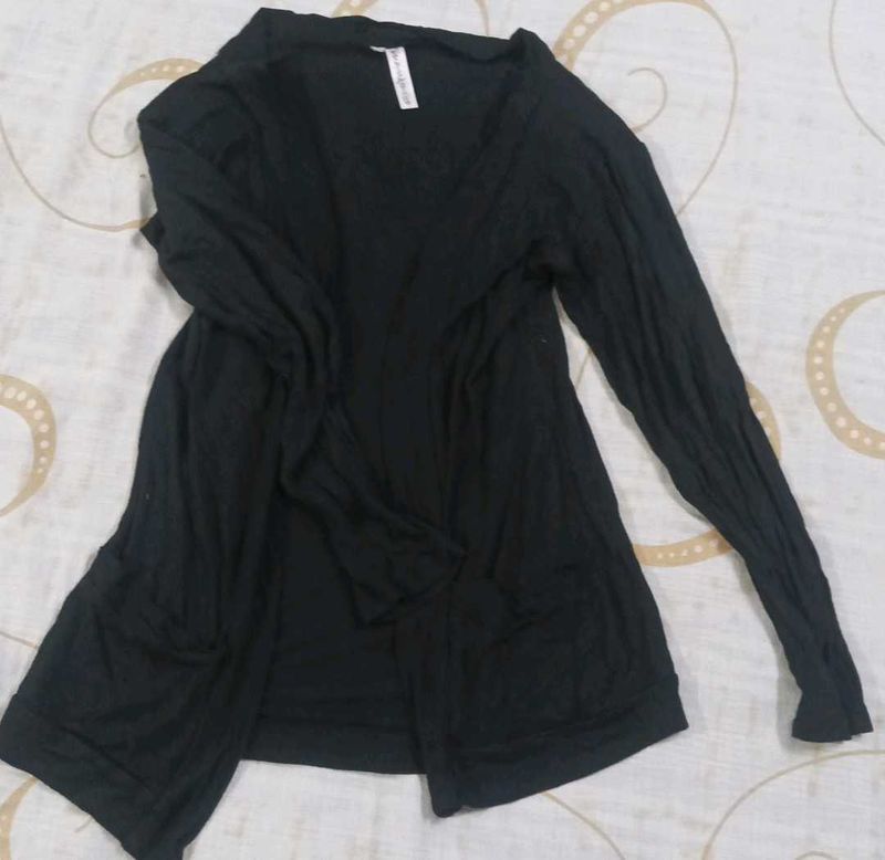 Black Open Front Shrug