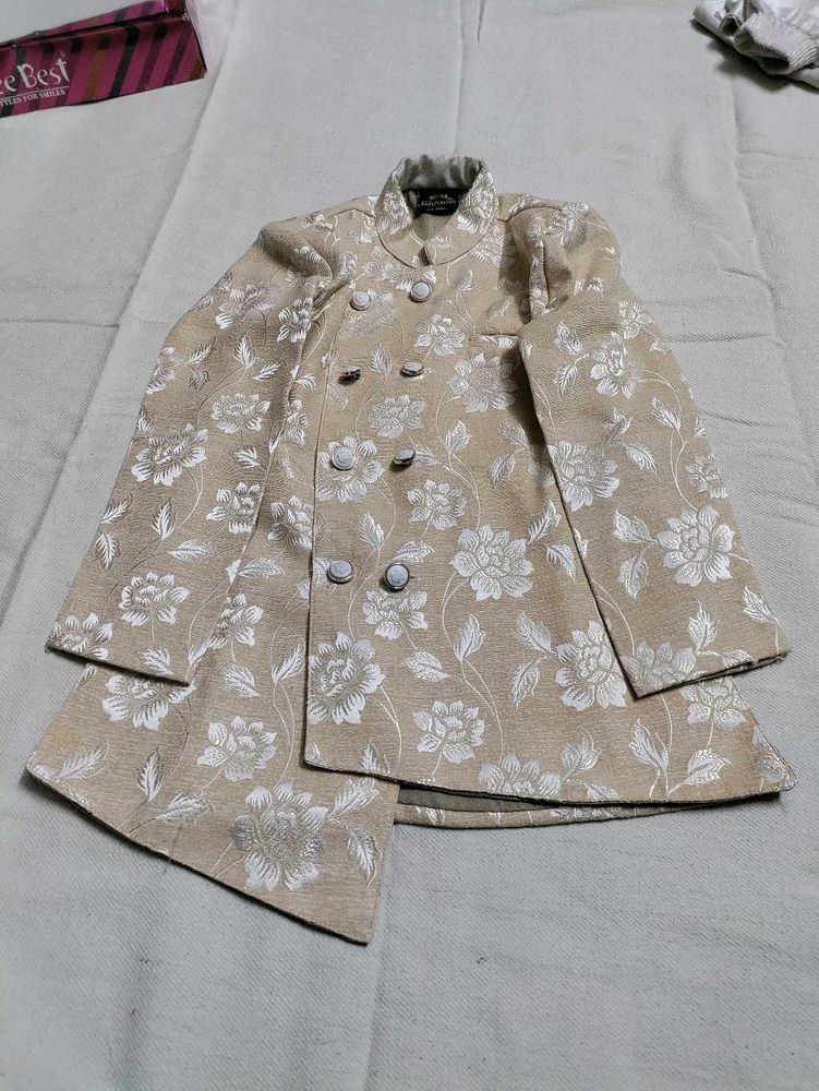 Floral Print Double Breasted Sherwani