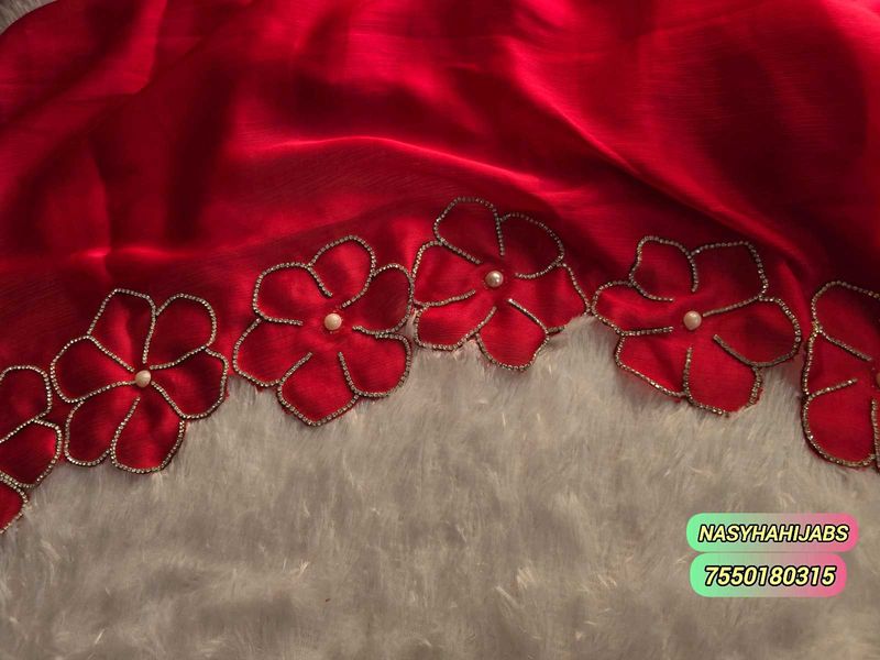 Elegant Red Floral Dupatta