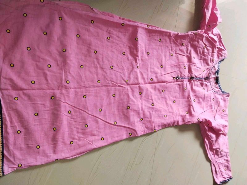 Best Daily wear cotton Pink Kurti