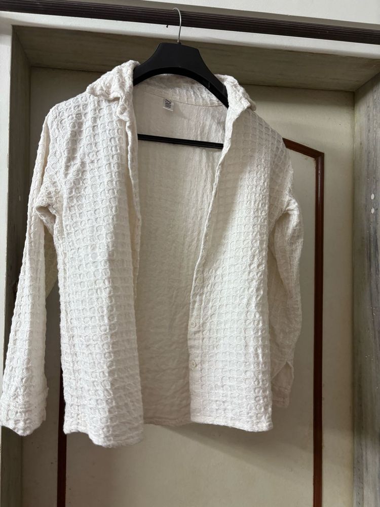 Self patterned Korean shirt