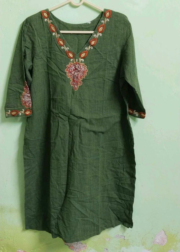 Dark Green Kurti For 99rs