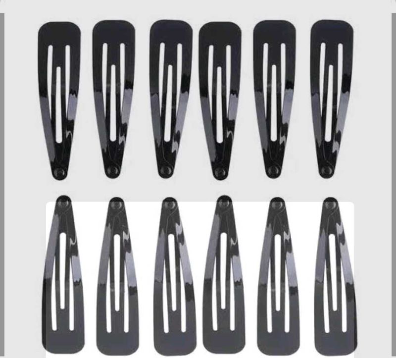 Black Hair Clips - Set of 12