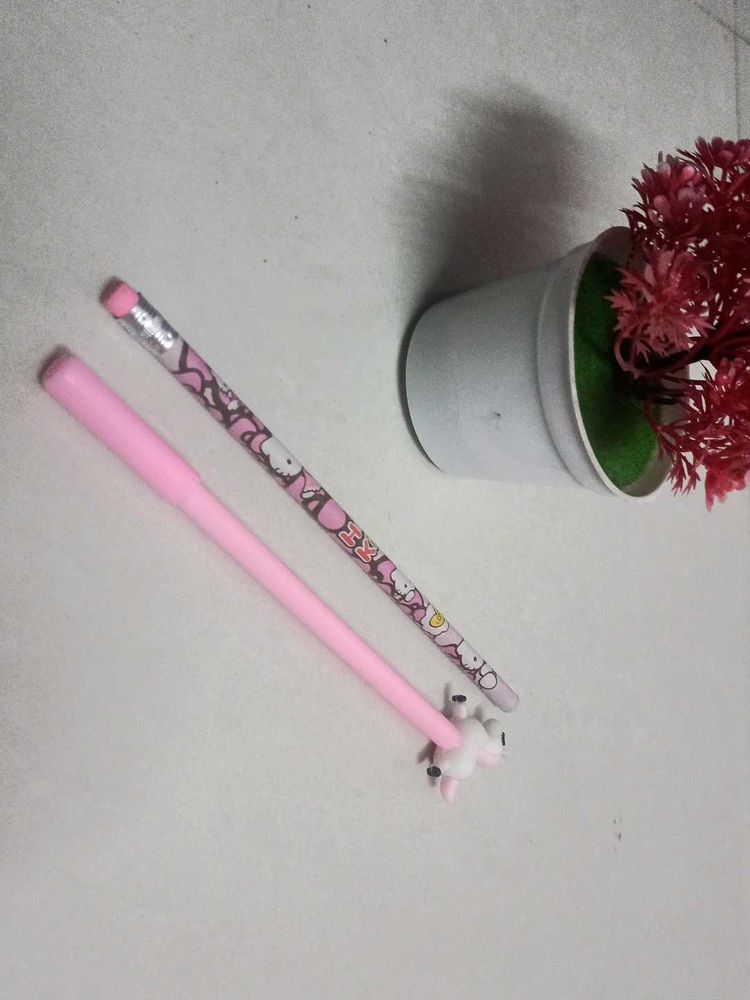 Unicorn Pink Ball Pen &amp; Hello kitty Pecil✨