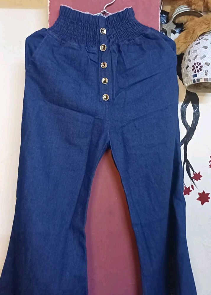 Wide Leg Denim Pants