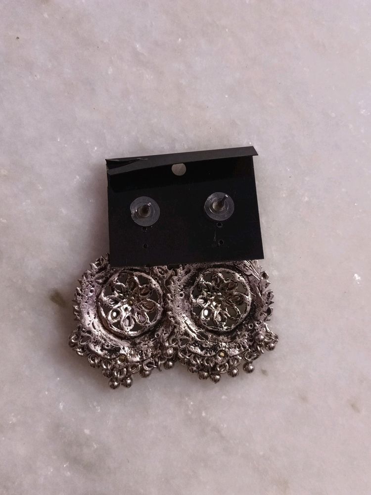 Boho Silver Statement Earrings