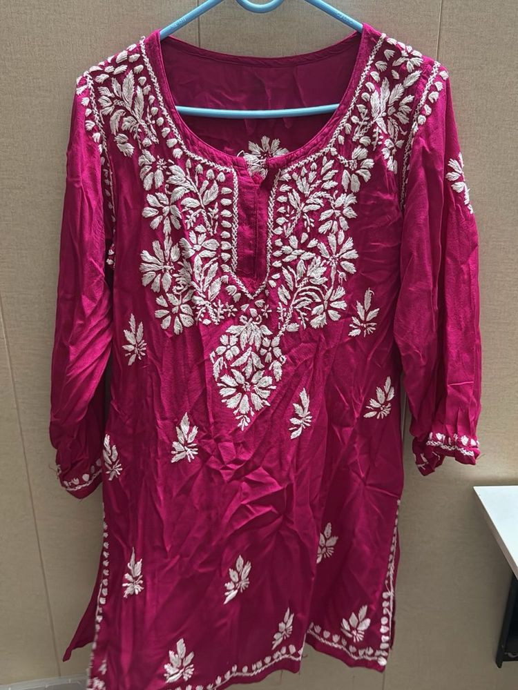 Pink Embroidered Tunic