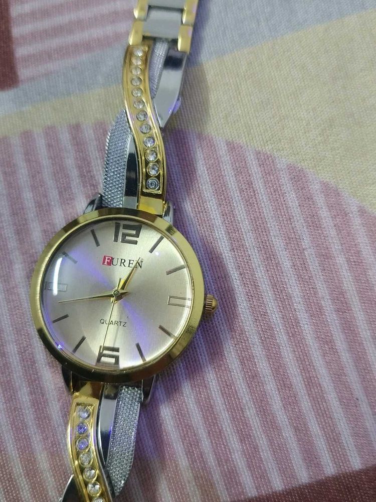 BUREN Two-Tone Crystal Accent Watch