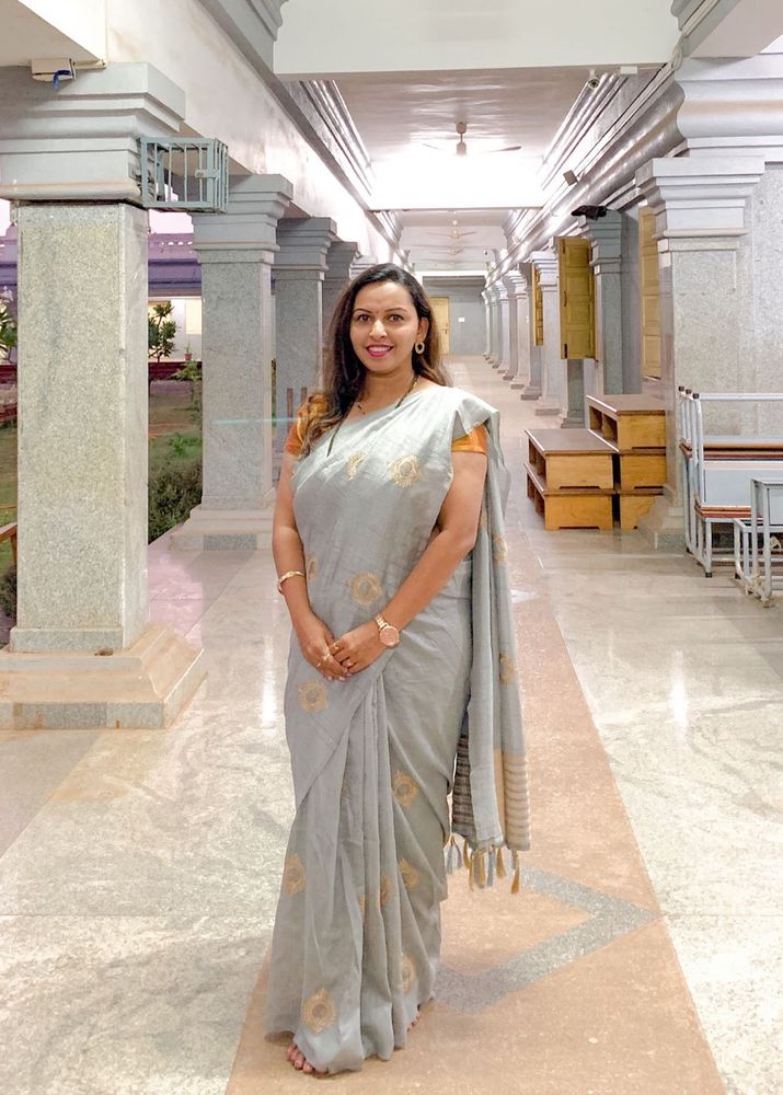 Grey Georgette Saree