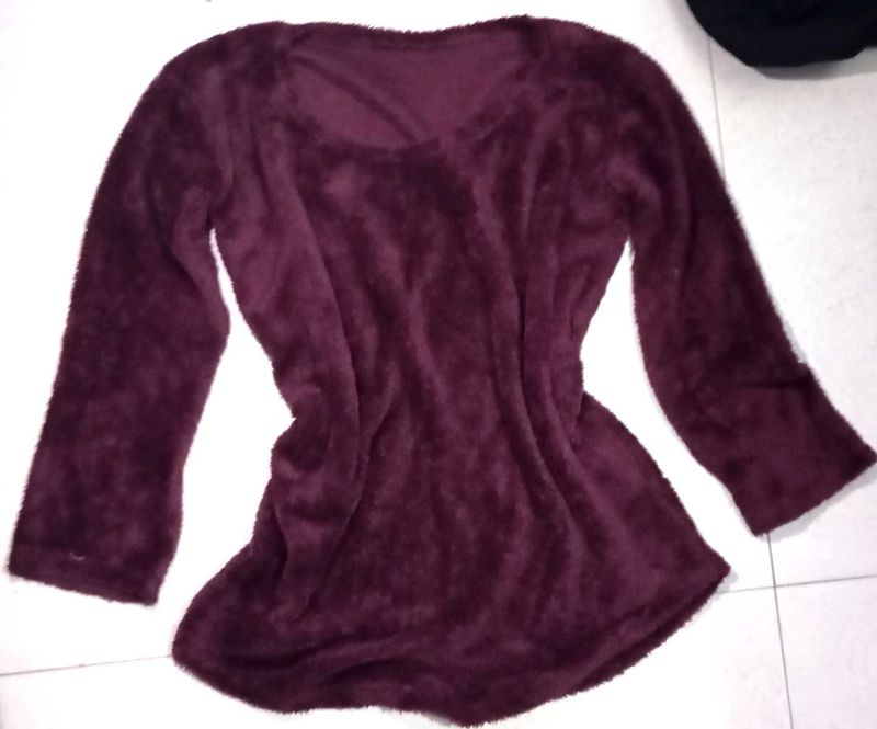 Purple Velvet Sweater