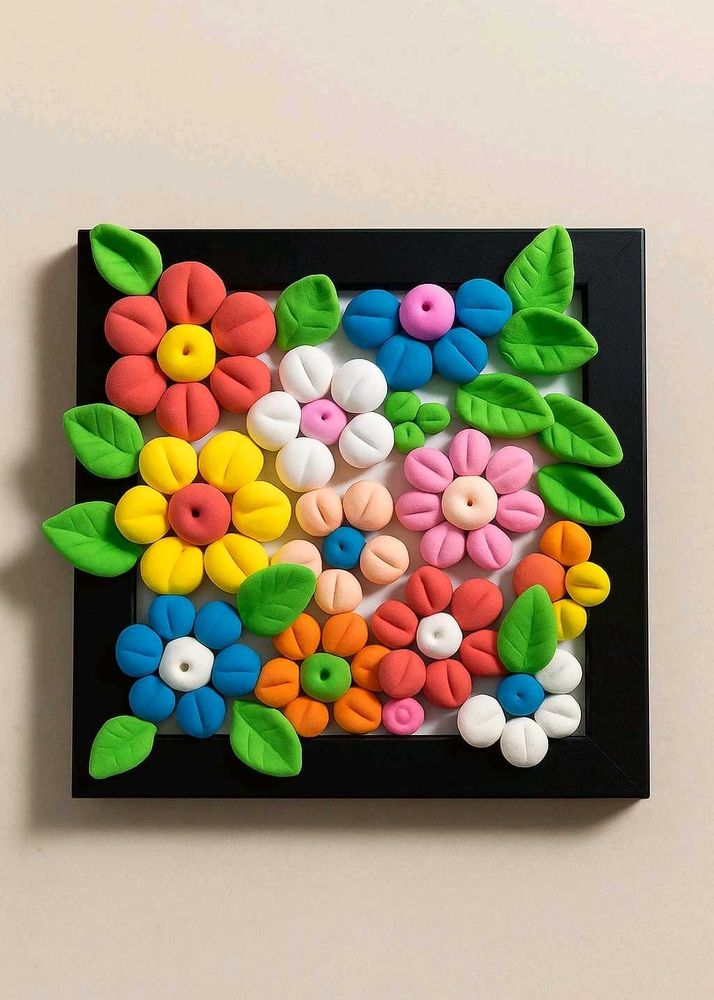 Colorful Clay Flower Wall Art