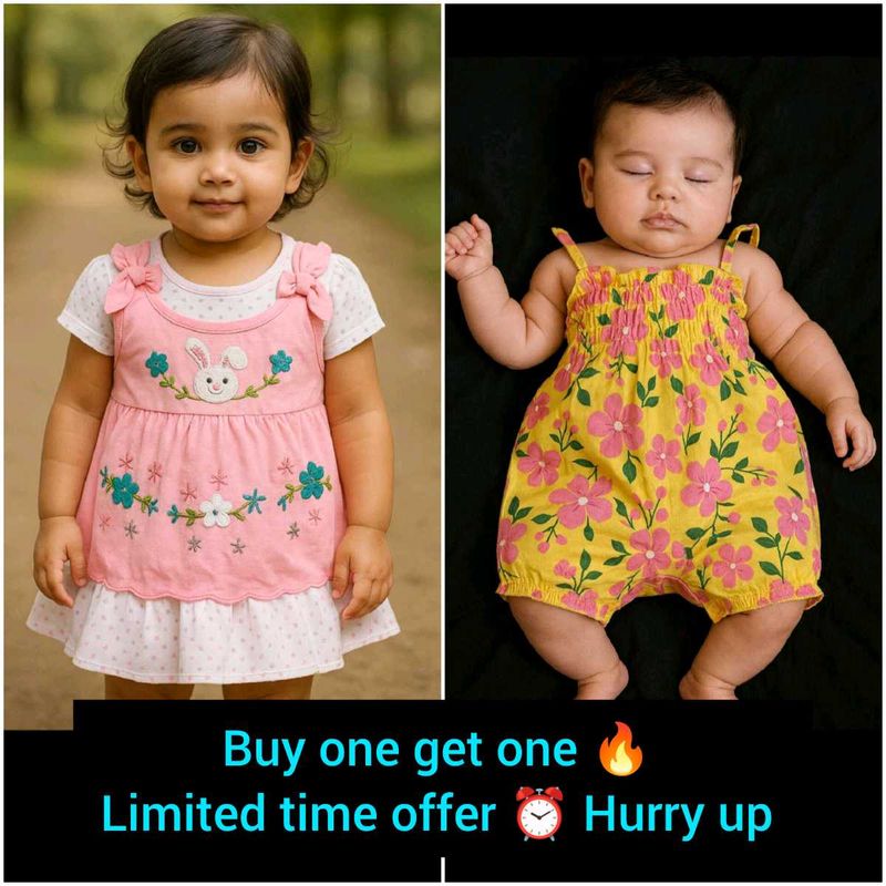 2 Cute New Baby Girl Dresses BOGO offer