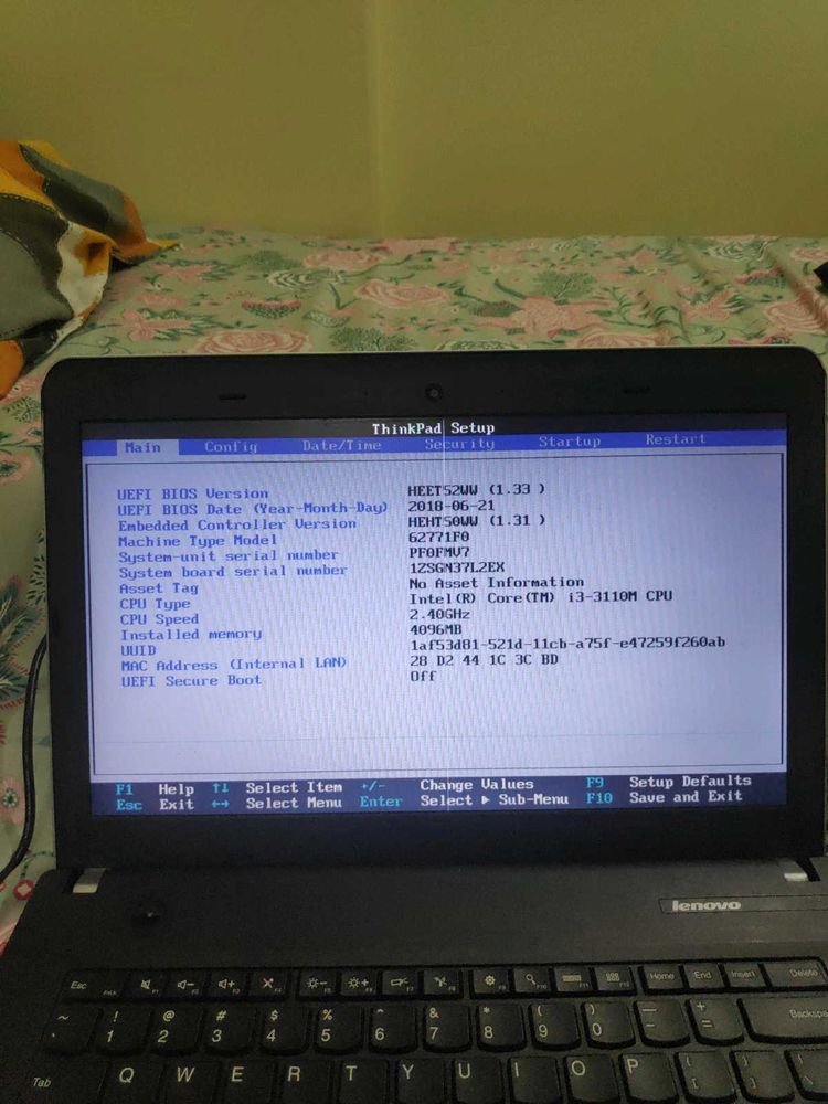 Lenovo ThinkPad Laptop without battery CD ROM DRIV