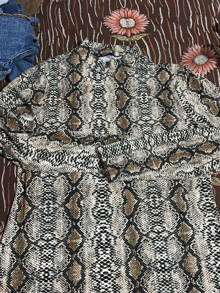 Snakeskin Bodycon Top