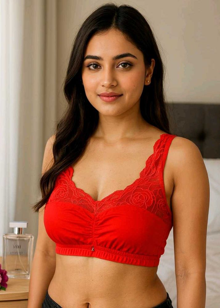 🇳🇿💫💗Hot Look Red Lace Trim Bra