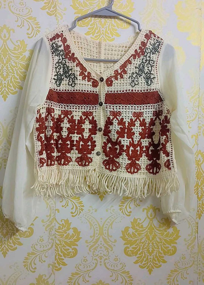 Boho Crochet Knit Top
