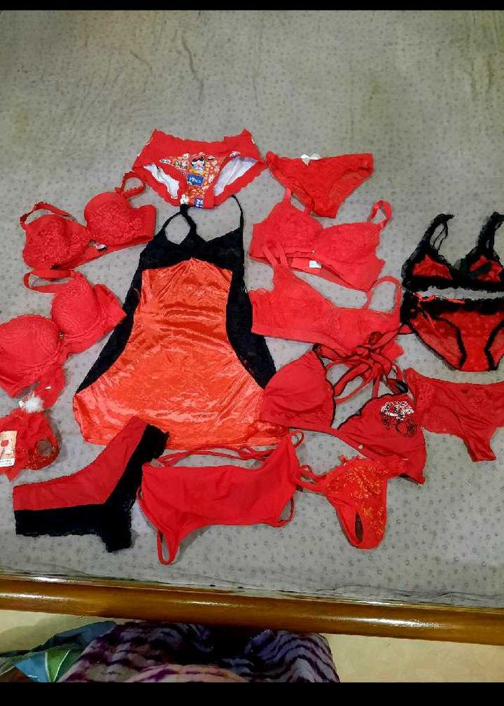 mix size Red Lingerie Set