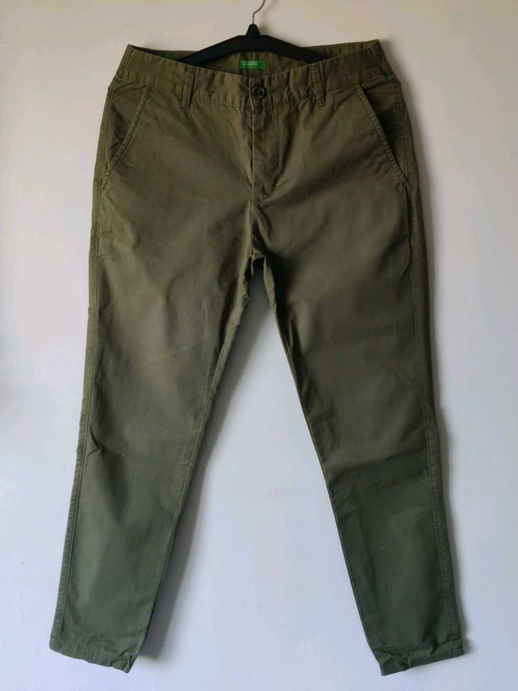 Slim Fit Olive Green Pant