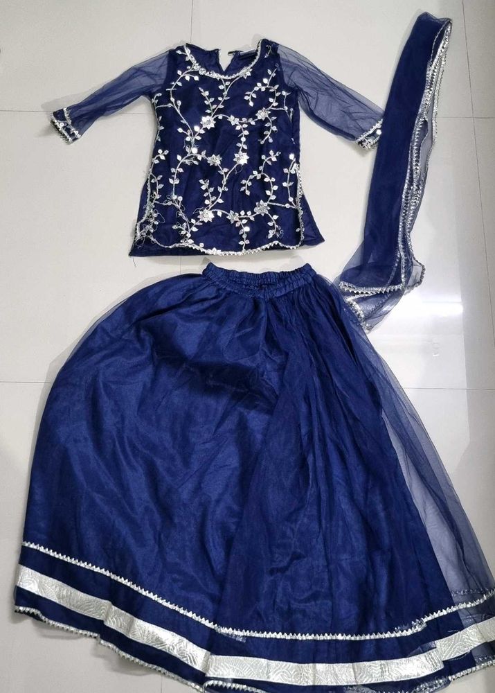 Party Wear Girls Kurta, Ghagra, Chunni