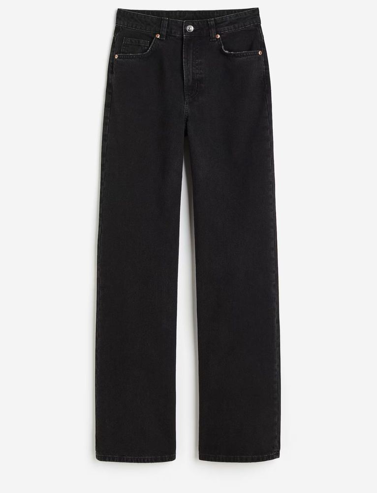 black wide high jeans