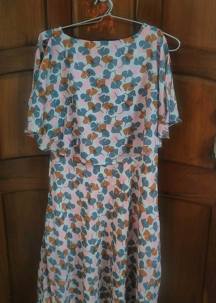 Floral Print Cold Shoulder Dress