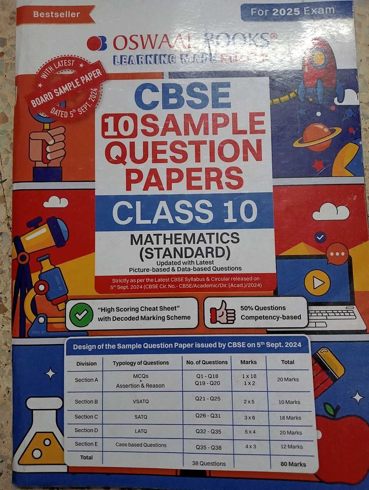 Oswal Books Class 10th Maths Sample Paper 2025