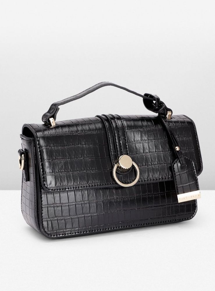Van Heusen Black Croc Embossed Bag