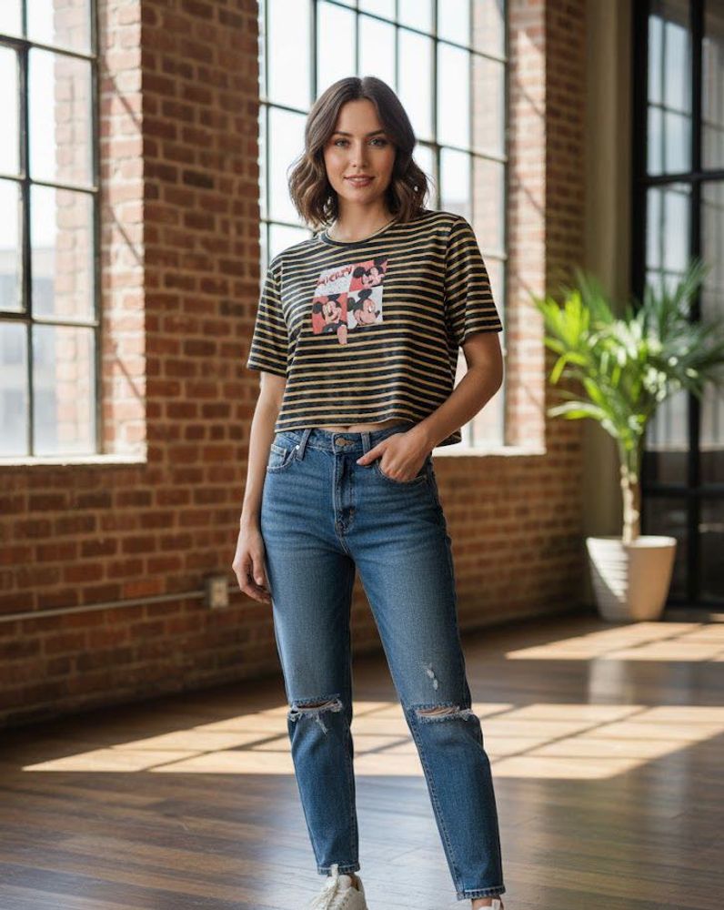 Mickey Mouse Striped Tee