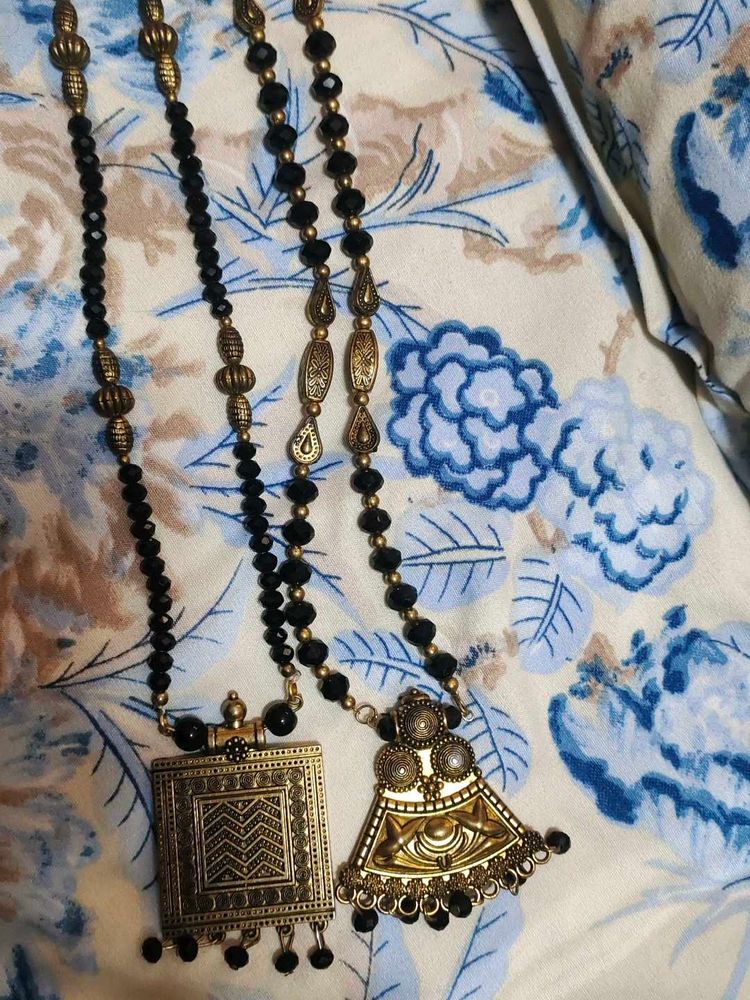 Beaded Pendant Necklace Set