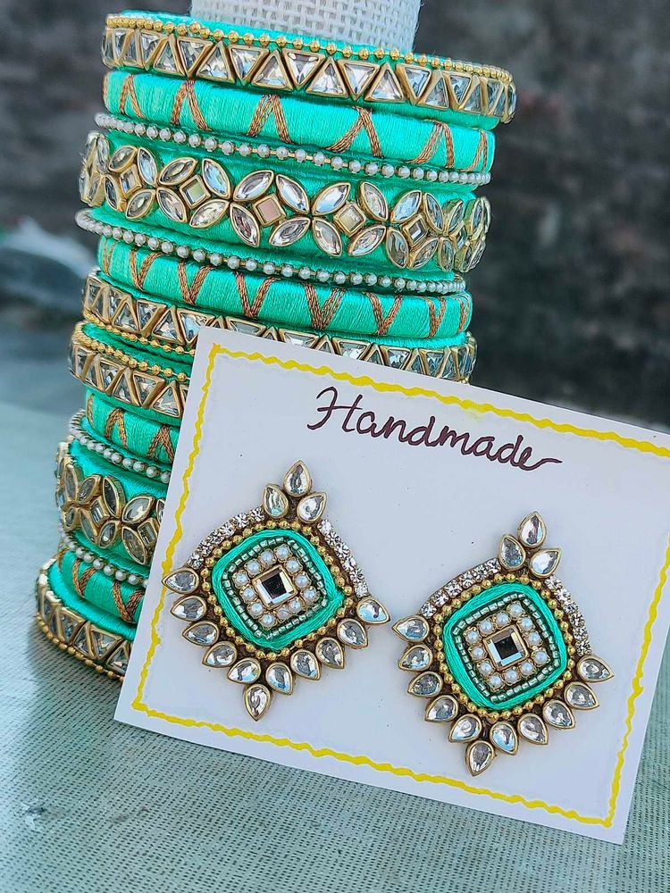 Handmade Earrings and bangles..Customized bangles
