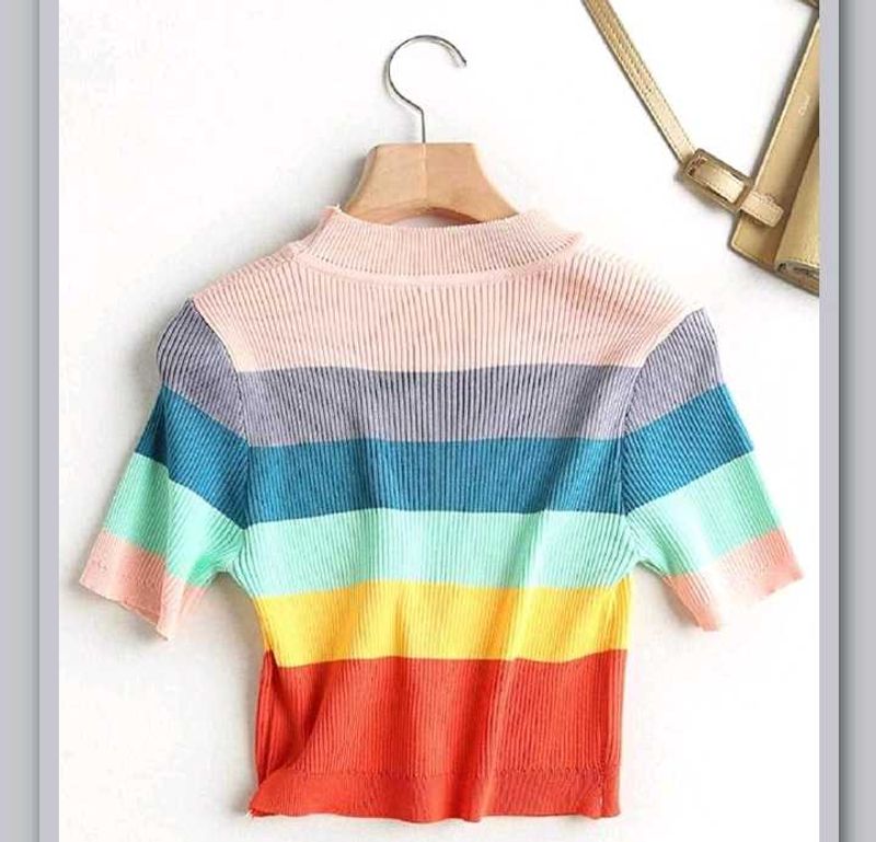 Striped Knit Crop Top