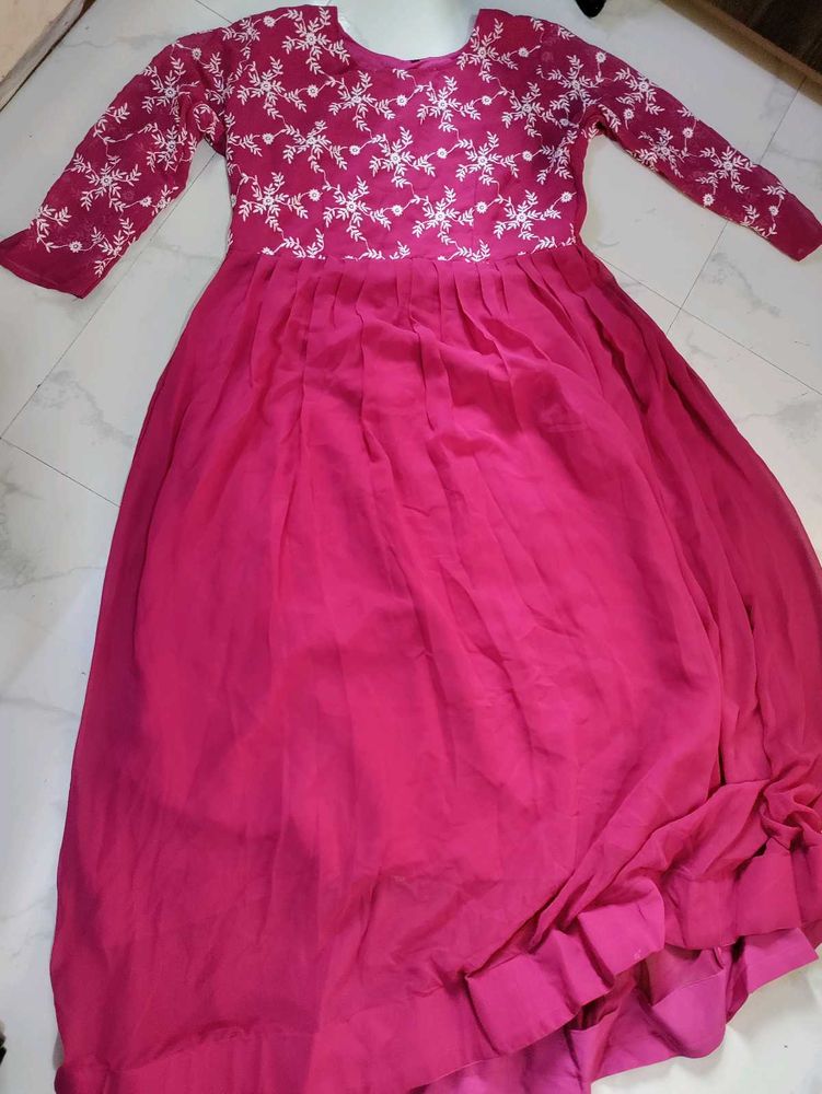Pink Embroidered Dress