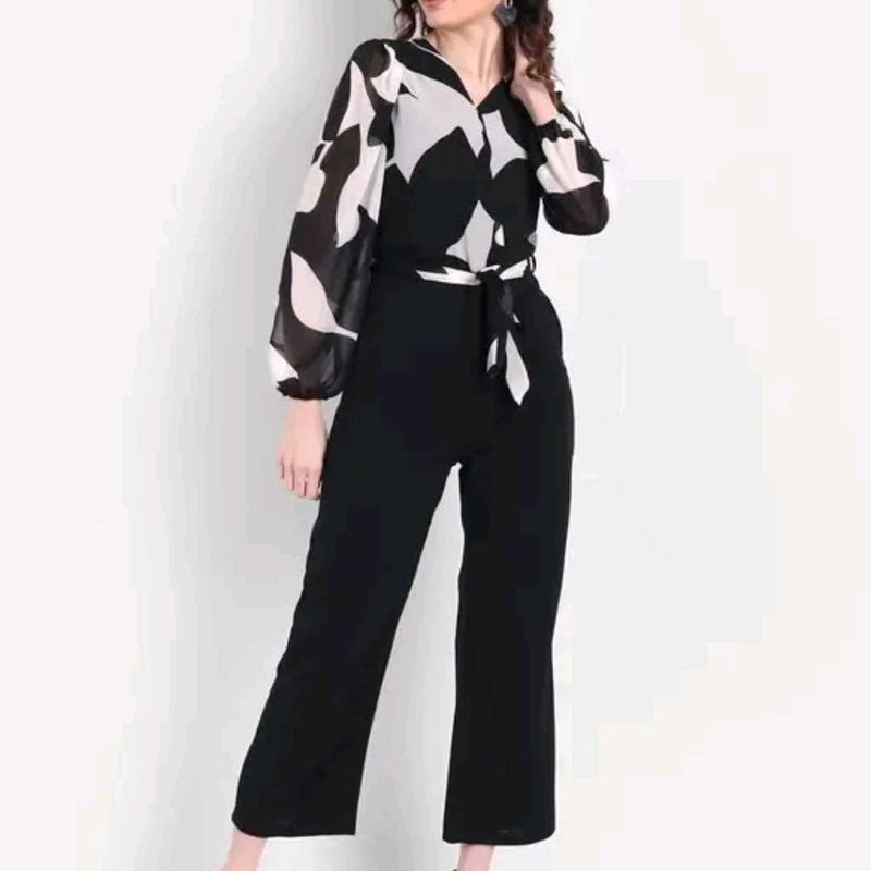 Chic Black &amp; White Jumpsuit