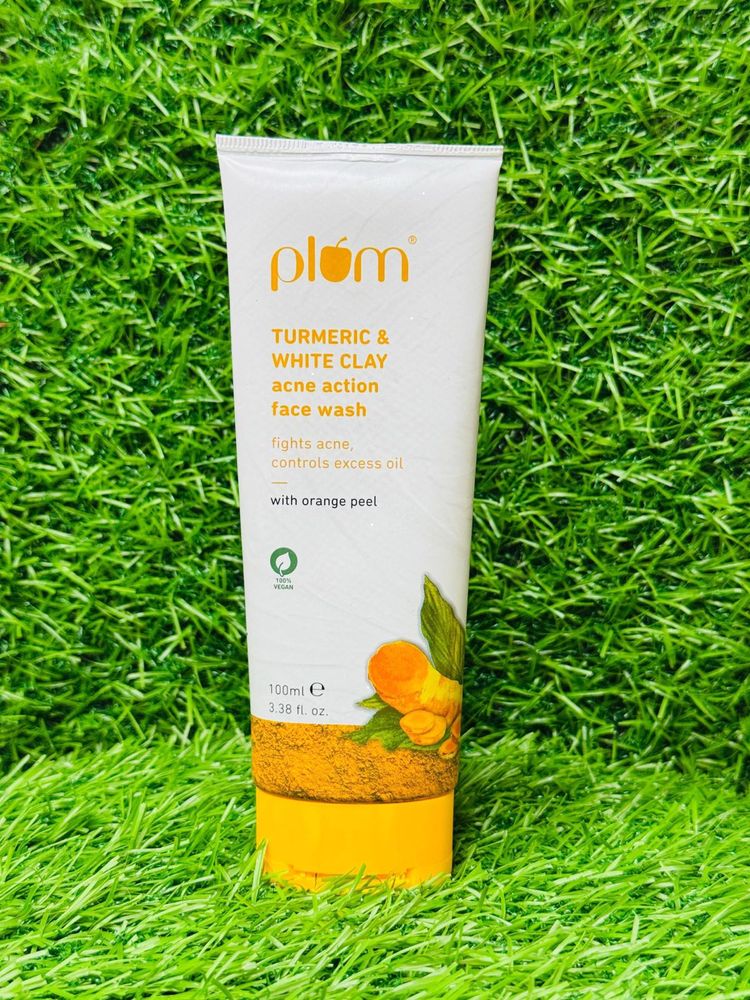 Plum TURMERIC &amp; WHITE CLAY acne action face wash