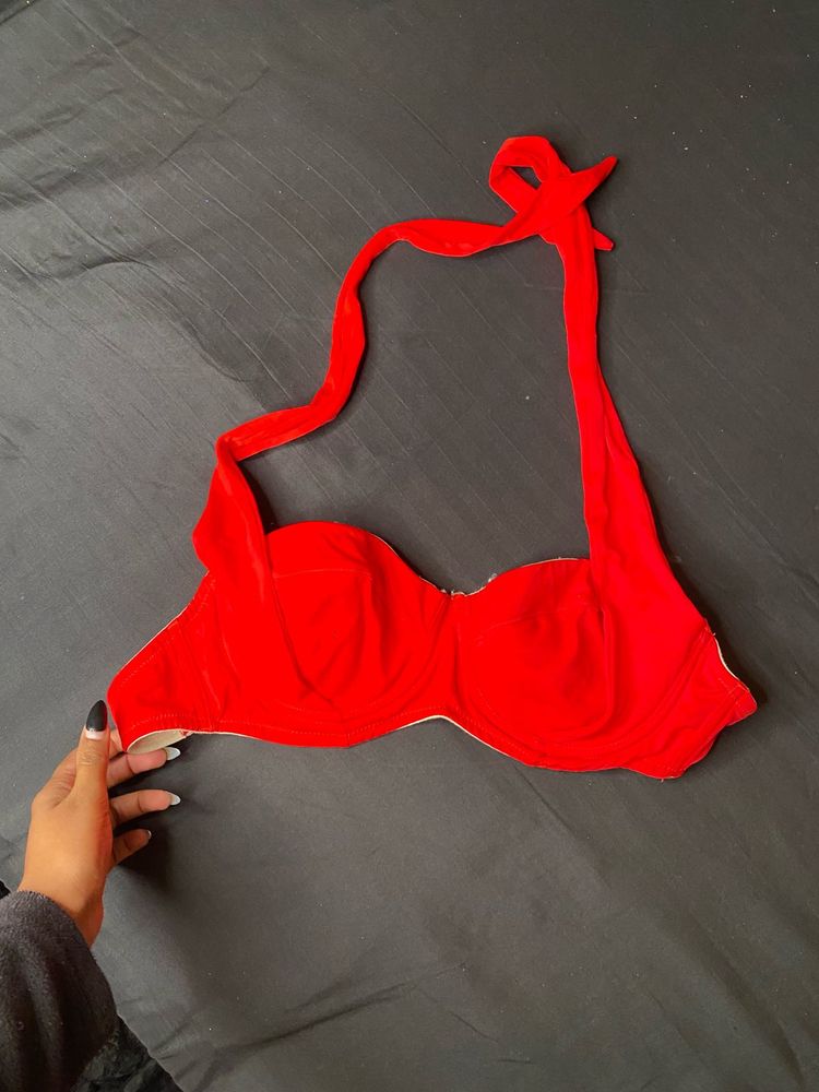 red bralette