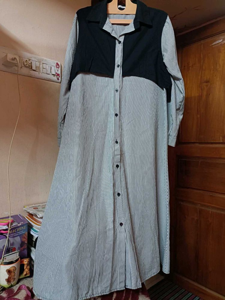STRIPED SHIRT DRESS