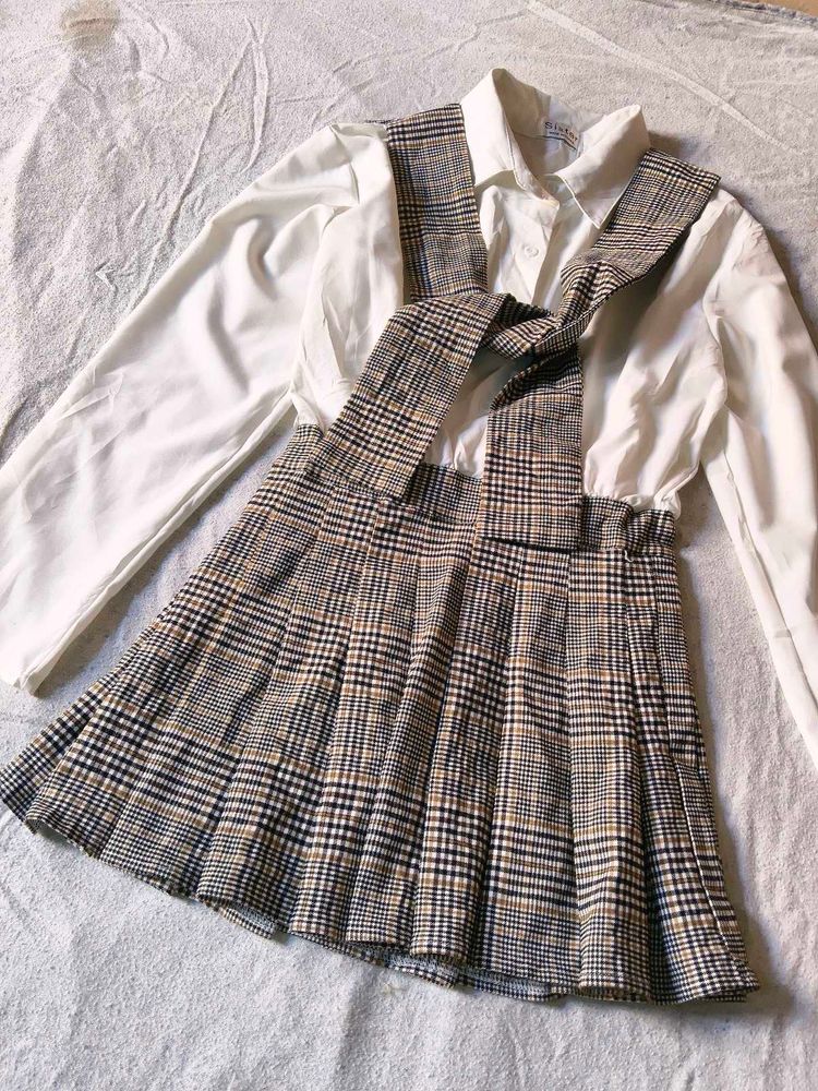 Korean Plaid Jumper Dress