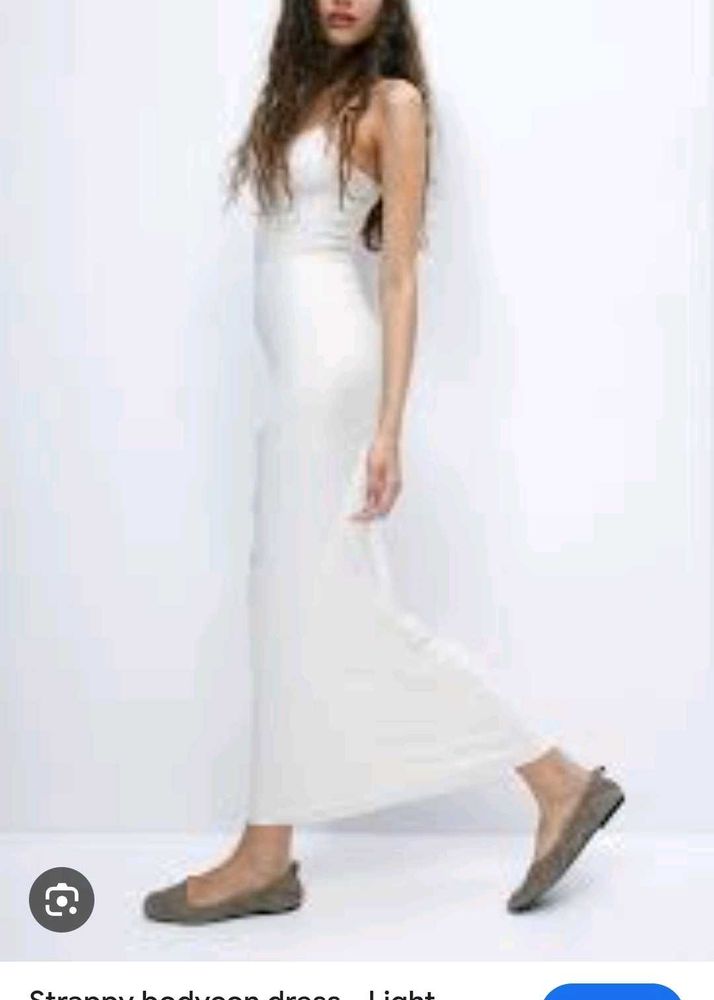 H&amp;M White Maxi Slip Dress