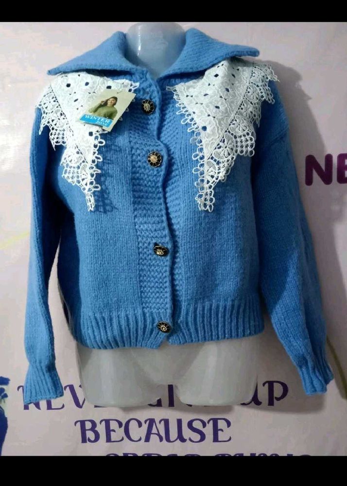 premium quality 😊 Blue Knit party wear sweater
