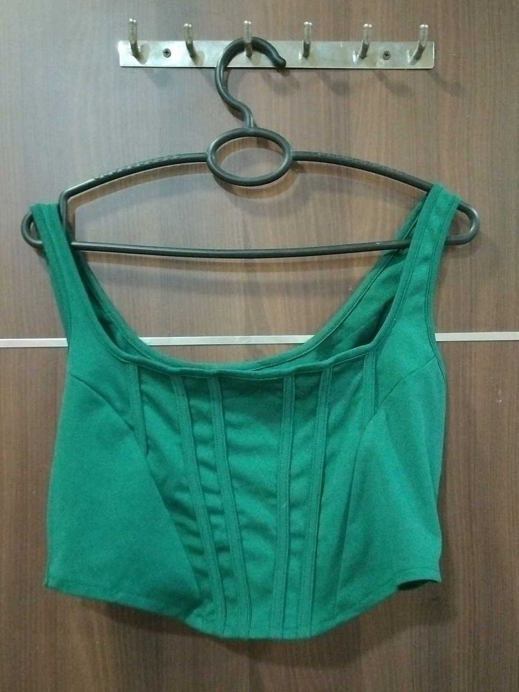 green corset top