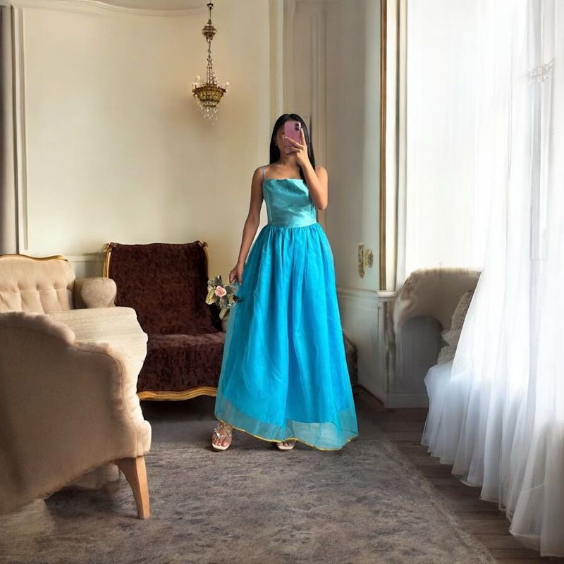 Blue Spaghetti Strap Dress
