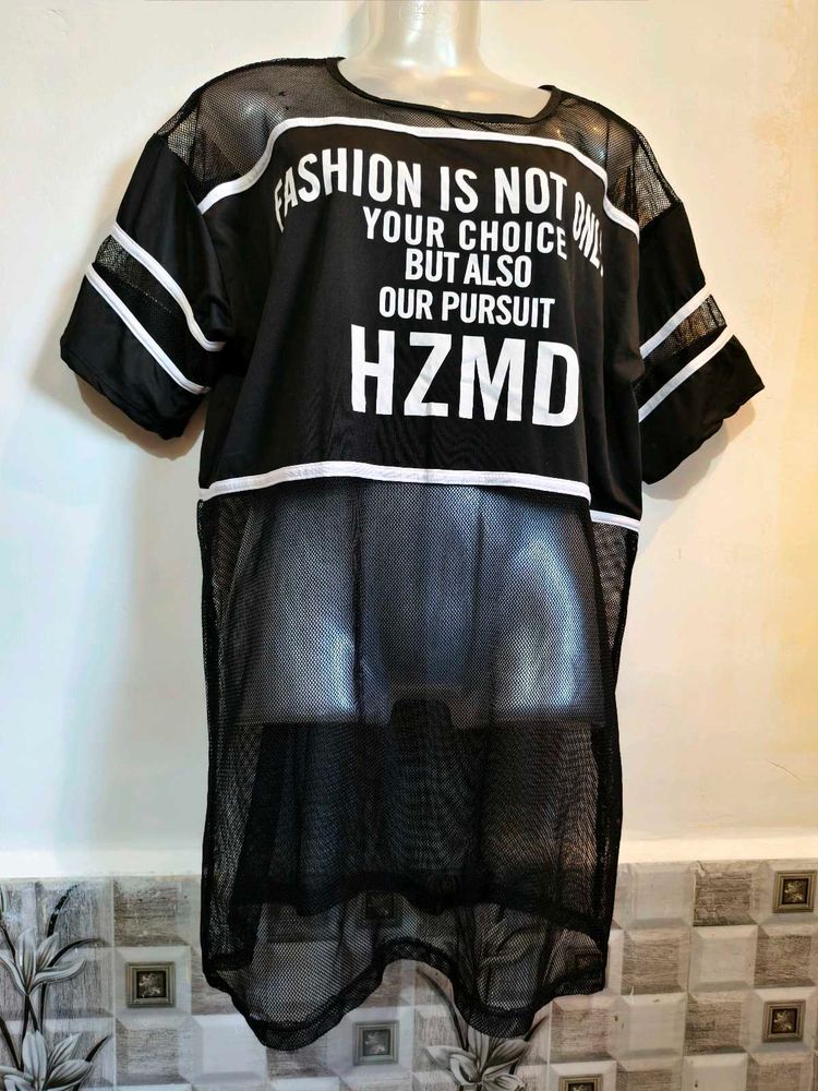 Size Large/ XL 36-40 inches Stylish Black Mesh Top