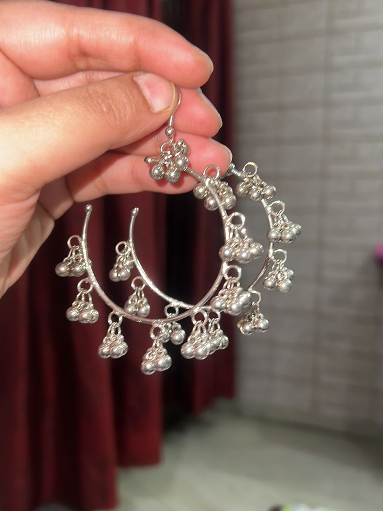 Silver Loop Hook Earrings