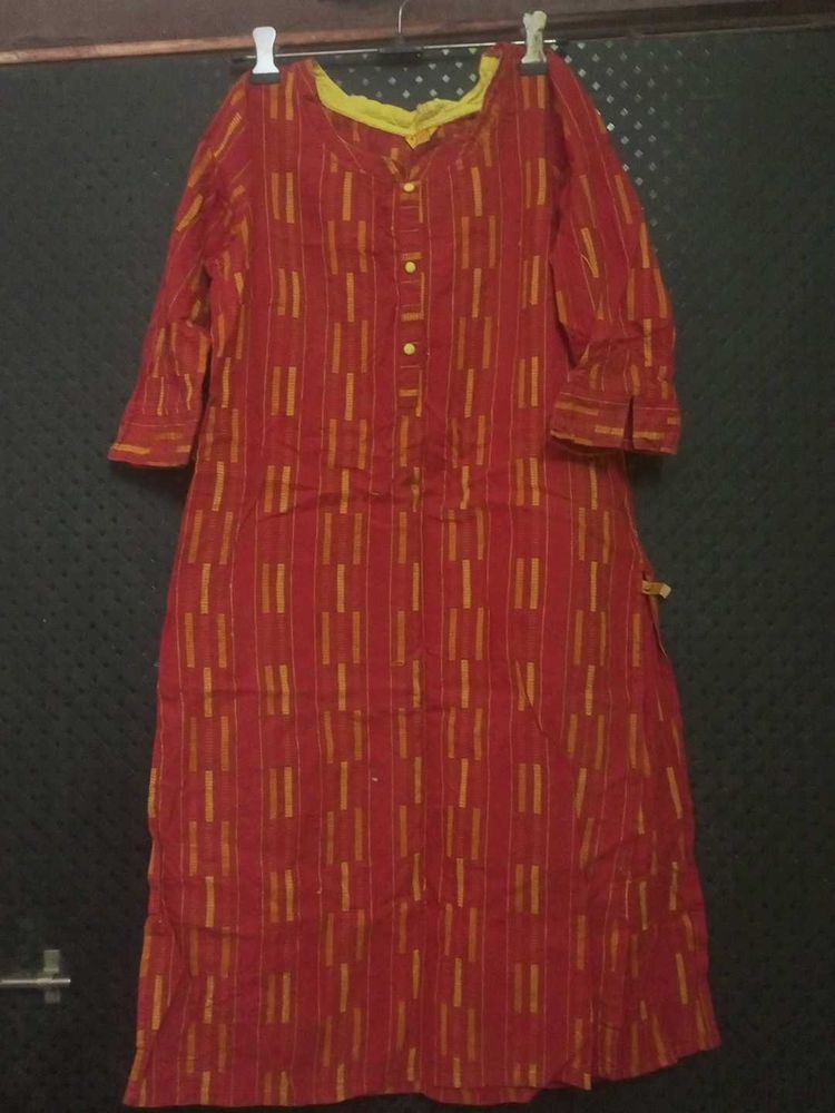 Red Striped Kurta