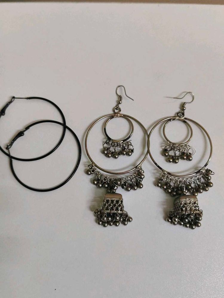 Hoop &amp; Jhumka Earring Set