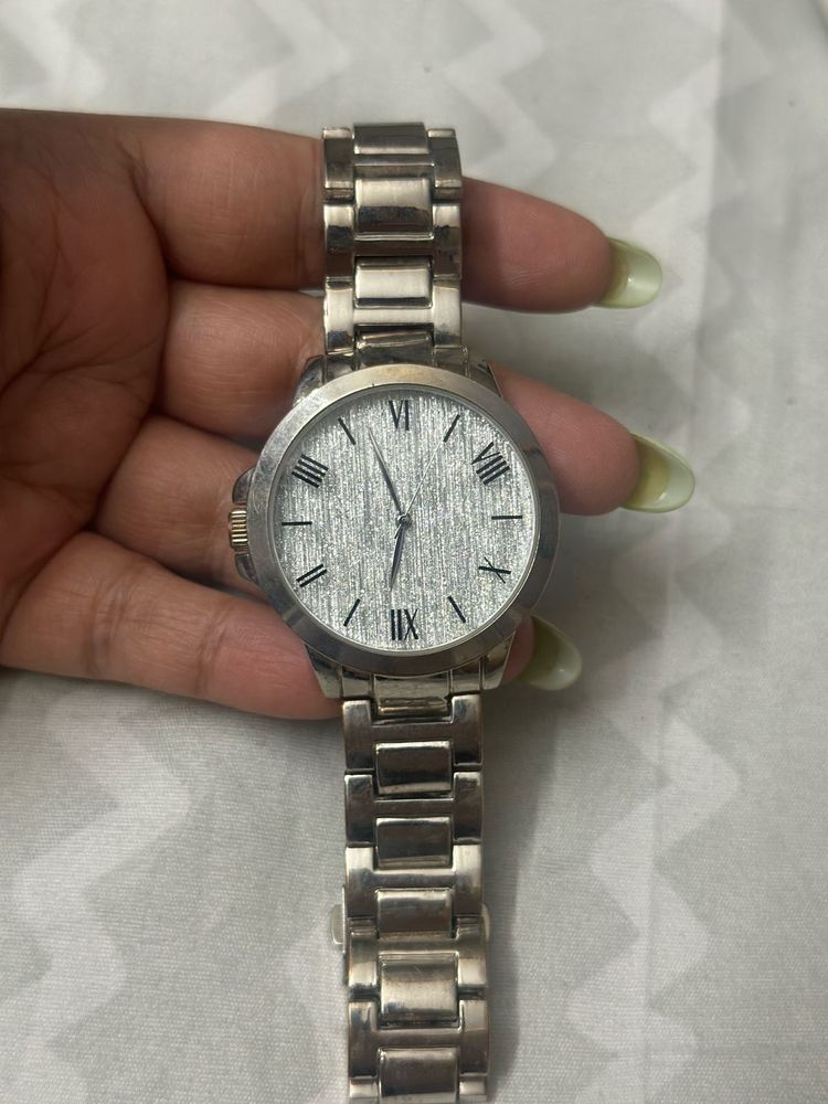 Ganeva Silver Wrist Watch Unisex