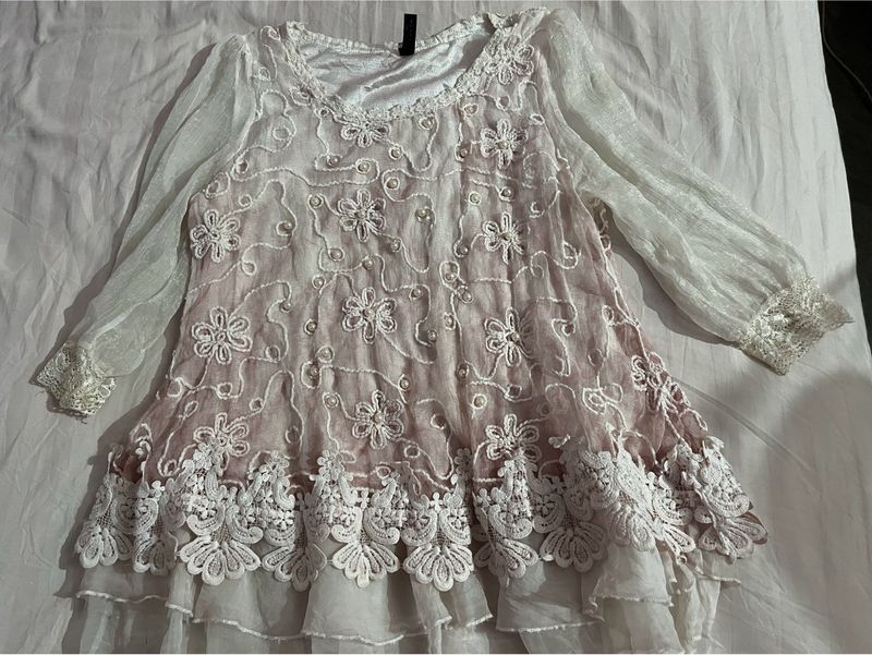 Lace Detail Tunic Top