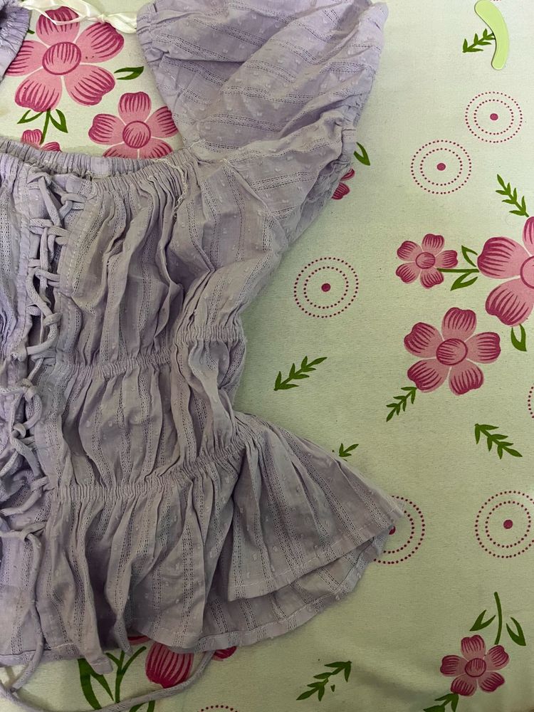 Lilac Corset Style Crop Top