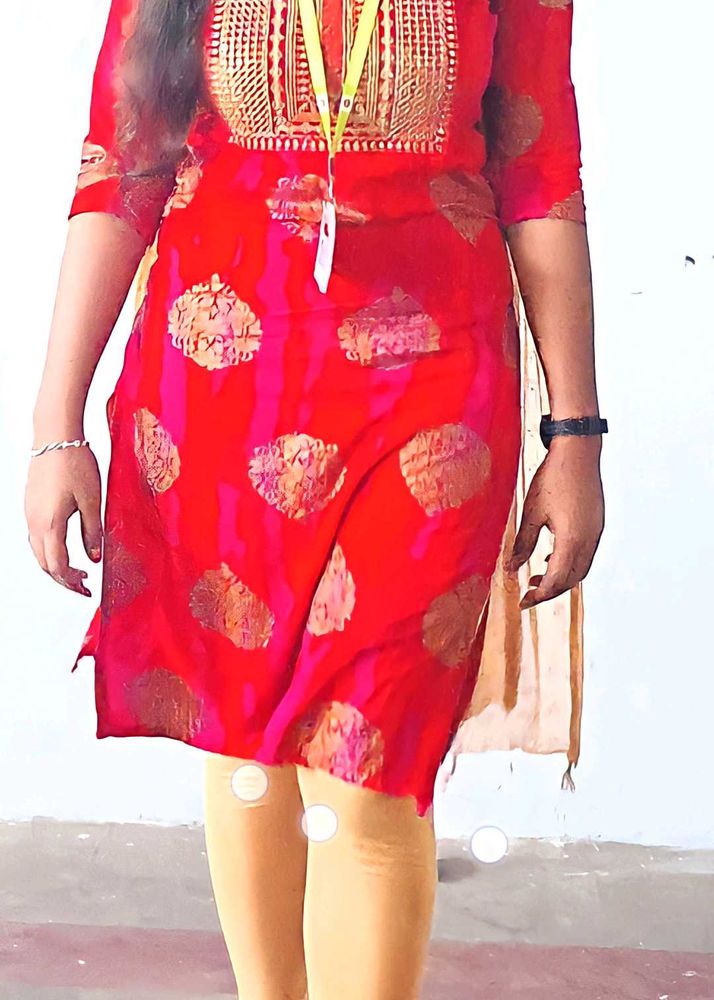 Red &amp; Gold Indian Tunic Dress